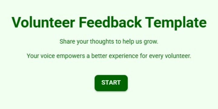 Volunteer Feedback Survey Template