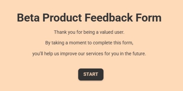 Beta Product Feedback Form