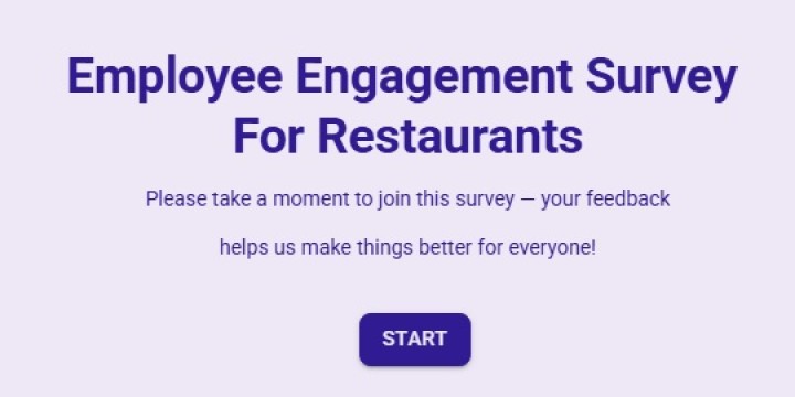 Employee Engagement Survey Template For Restaurants