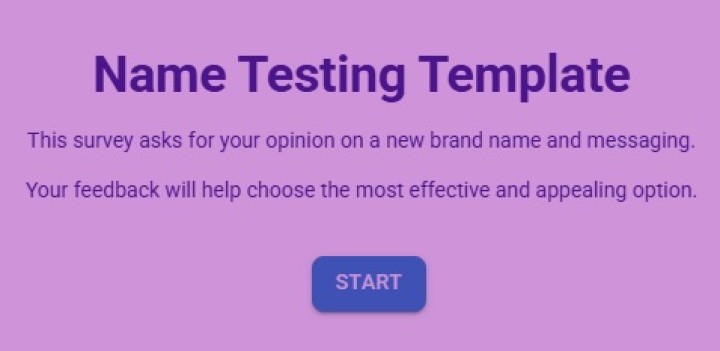 Name Testing Survey Template
