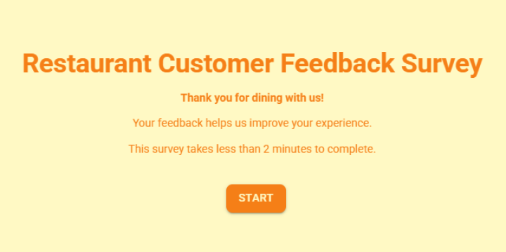 Restaurant Customer Feedback Survey Template